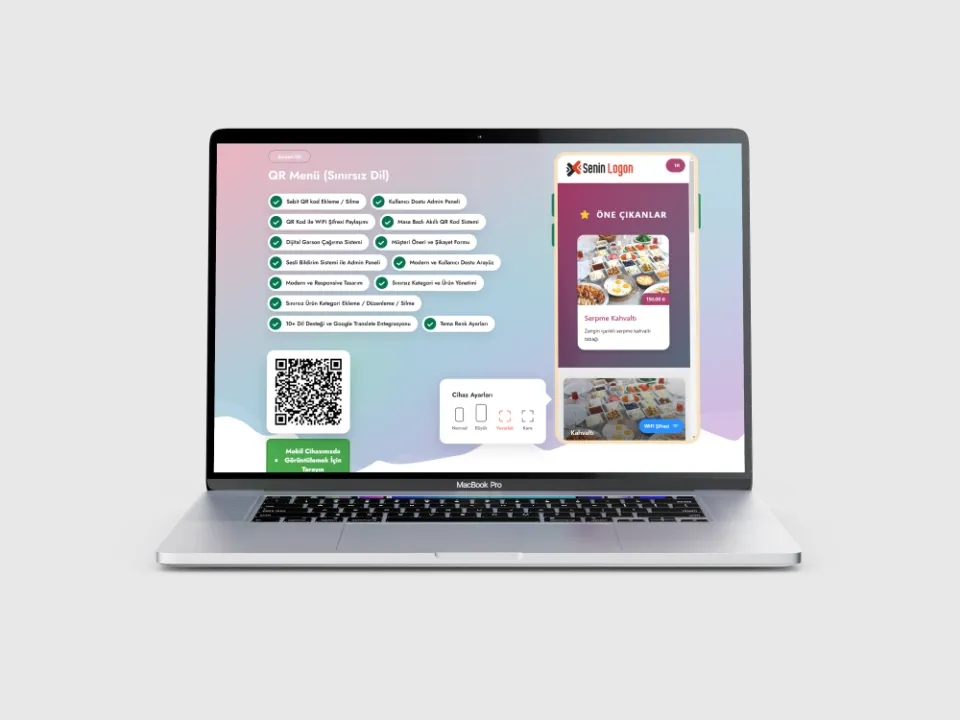 QR Menu Scripti Pro V5 QR Kod Sistemli